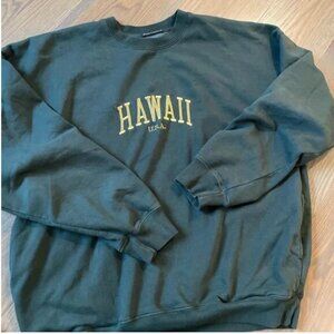 Brandy Melville Women's Hawaii Green and Yellow Sweatshirt